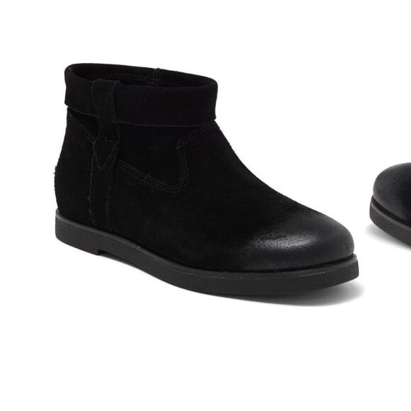 UGG Josefene Cuff Women's Suede Ankle Zip Boots in Black - Picture 12 of 15